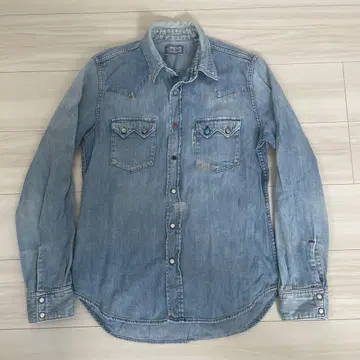 BLUE BLUE 하리란 데님 셔츠 터콰이즈 버튼 사이즈 2