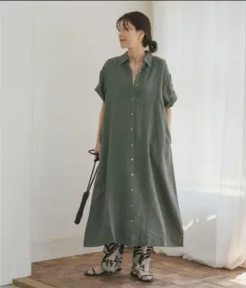 어반 리서치 도어스 린넨 셔츠 원피스 M 새상품