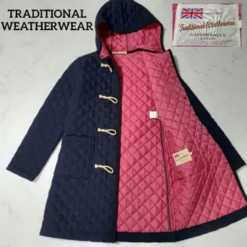 새상품급 트래디셔널 웨더웨어 퀼팅 더플 코트 안감 핑크