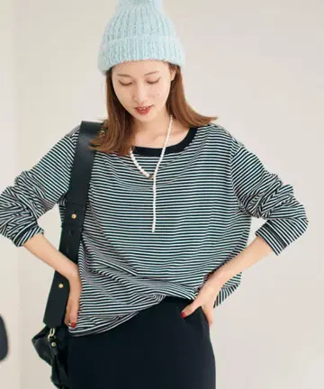 [새상품급] 프레임워크 MINI 보더 풀오버 화이트 블랙 정가 9680엔