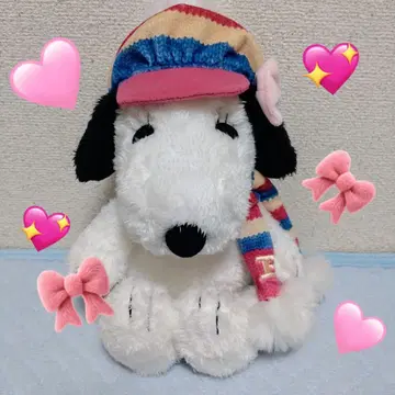 스누피 벨 봉제 인형 머플러 모자 포함