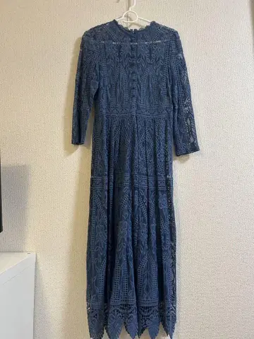 [새상품급] JILLSTUART 풀네라 자수 롱 원피스 Blue 2