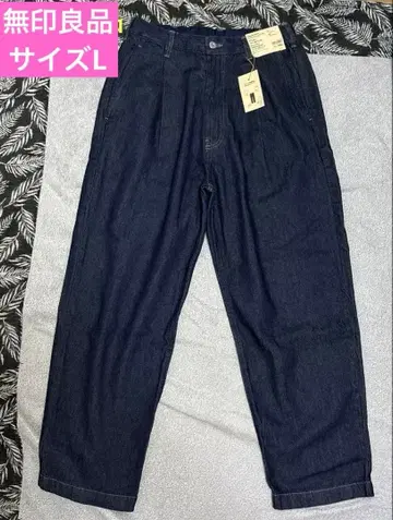 무인양품 데님 워크 팬츠 사이즈 L 다크 네이비