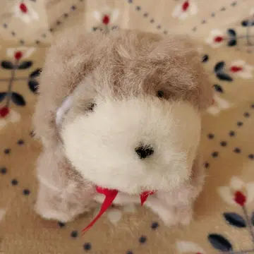 강아지 봉제 인형 화이트 그레이 처진 귀