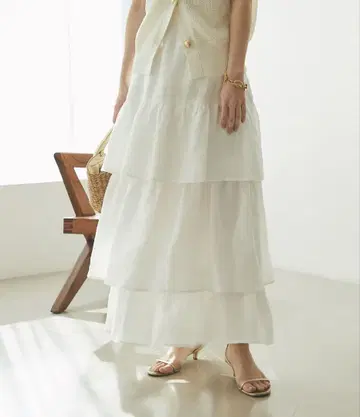 최종 가격 인하 라 부티크 봉봉 린넨 캉캉 스커트 36