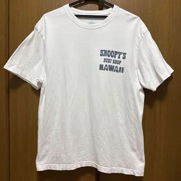 SNOOPY'S Surf Shop Hawaii 티셔츠 화이트 L 사이즈