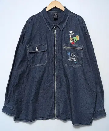VINTAGE 마빈 더 마션 루니툰 데님 셔츠 XL