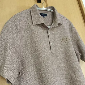Callaway 구멍 메쉬 반팔 오픈 카라 셔츠 L 23SS 베이지