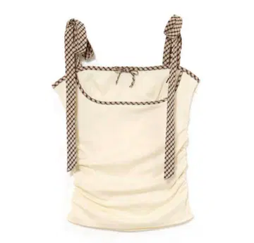 andmary Alice check ribbon tops ivory