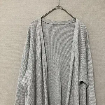 Slattgir 롱 가운 가디건 (3L) 와플 짜임 그레이 무지