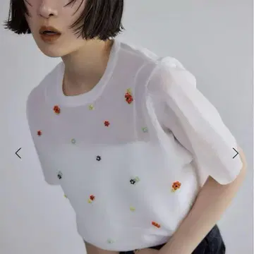 <EMMEL REFINES> EM 플라워 비즈 시어 풀오버