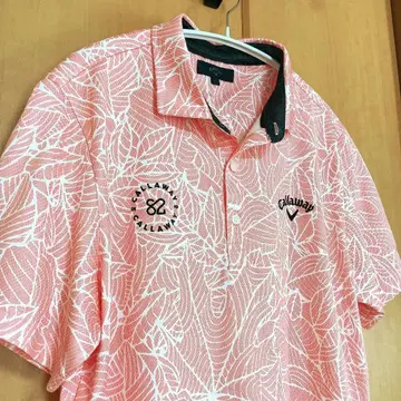 Callaway 반팔 셔츠 L 22 SS 올 패턴 오렌지 캘러웨이