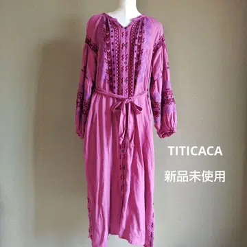 TITICACA 핑크 자수 원피스
