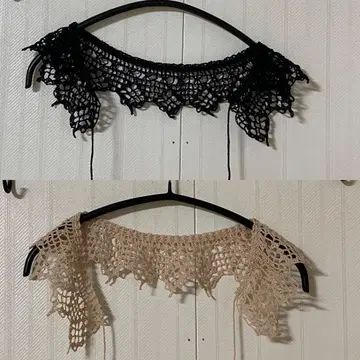 handmade 레이스 탈착식 옷깃 2점 / 앤티크
