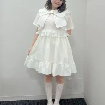 BIG ribbon frill 미니 원피스 메리제니