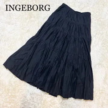 [새상품급] INGEBORG 잉게보그 볼륨 롱 스커트 블랙