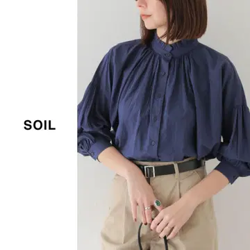 SOIL (소일) | 60S CAMBRIC PLAIN 프릴 칼라 셔츠