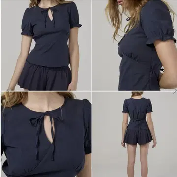 GLOWNY (글로우니) [ LILY PUFF BLOUSE ] 네이비