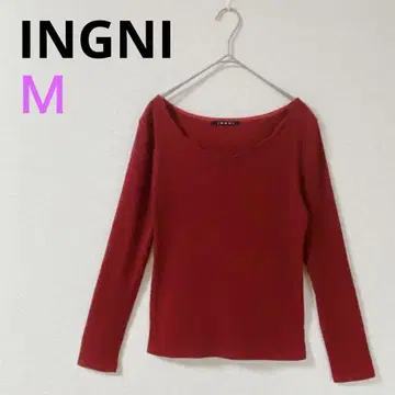 [잉그] INGNI 컷소 긴팔 티셔츠 리브 옷깃 스캘럽 빨간색 M