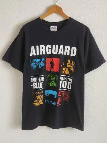 00년대 헤인즈 올드 티셔츠 에어가드 airguard 양면 프린트 빈티지