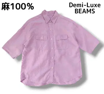 Demi-Luxe BEAMS 포켓 린넨 셔츠 넉넉한 핏