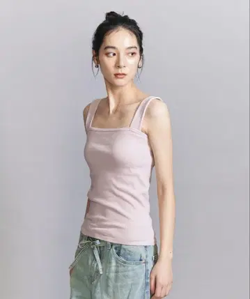 UNITED ARROWS 코튼 블렌드 베어 탱크탑