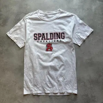 SPALDING CAVALIERS 프린트 반팔 티셔츠 구제 의류