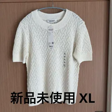 [미사용] UNIQLO 니트 콩트와 데 코토니에 새상품 내추럴 XL