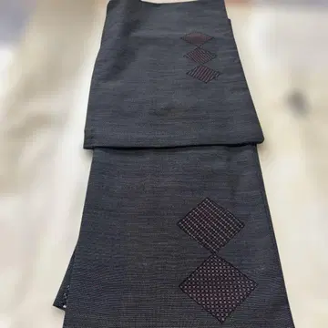 다크 그레이 츠무기 기모노 다이아몬드 자수
