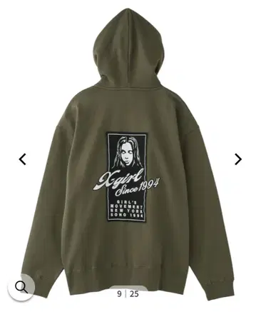 새상품 X-girl FACE BOX SWEAT HOODIE 엑스걸