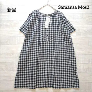 Samansa Mos2 사만사 모스모스 깅엄 체크 원피스 M 새상품