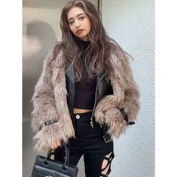 GYDA 레이어드 에코 퍼 라이더 자켓