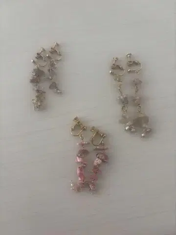 다층 비즈 디자인 귀찌 3 커플 세트