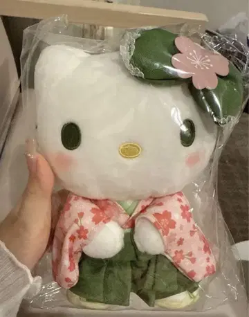 새상품 산리오 키티 말차 기모노 봉제 인형
