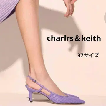 찰스앤키스 우븐 슬링백 펌프스 퍼플 23.5