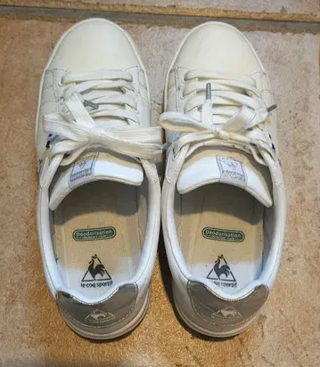 새상품급 le coq sportif 합성 피혁 화이트/실버