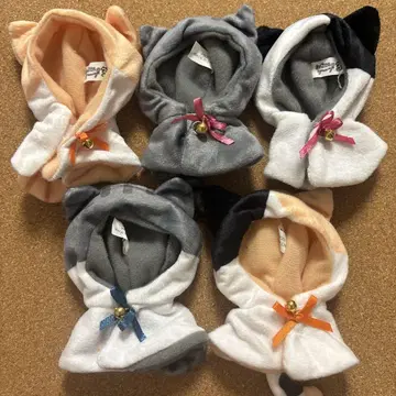 고양이 귀 후드 봉제 인형용 5개 세트
