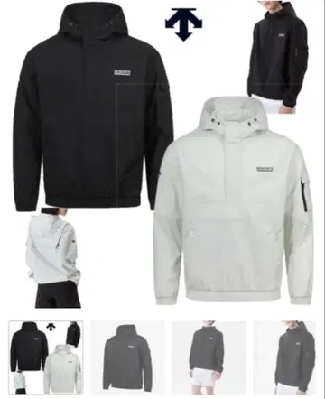 DESCENTE 후드 부착 의류 하프 지퍼