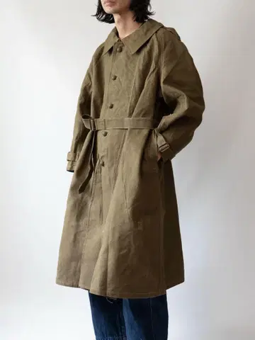 40년대 프랑스군 M35 모터사이클 코트 린넨 데드스탁