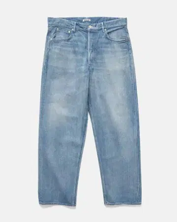 AURALEE SELVEDGE FADED LIGHT DENIM PANTS