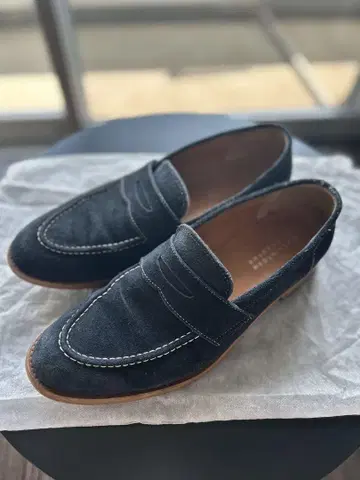 네이비 스웨이드 로퍼 매킨토시 25cm