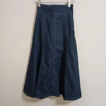 Swingle 스윙글/ 데님 롱 스커트 S 리본 레이스업