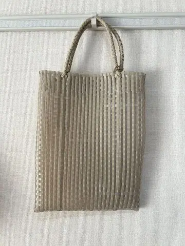 베이지 플라스틱 바스켓백