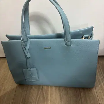 agnesb (아니에스베) 스카이블루 가죽 숄더백