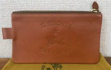 일비종떼 ILBIOSNTE BIG 로고 가죽 파우치 펜 케이스 천연 가죽