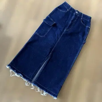 Samansa Mos 2 blue 데님 타이트 스커트 인디고 롱