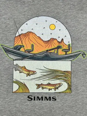 [ SIMMS 심스 낚시 그레이 티셔츠 M 사이즈 ]