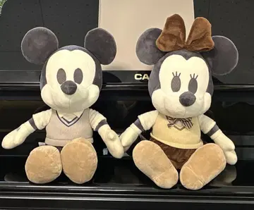 미키 미니 봉제 인형 세트 세피아 색