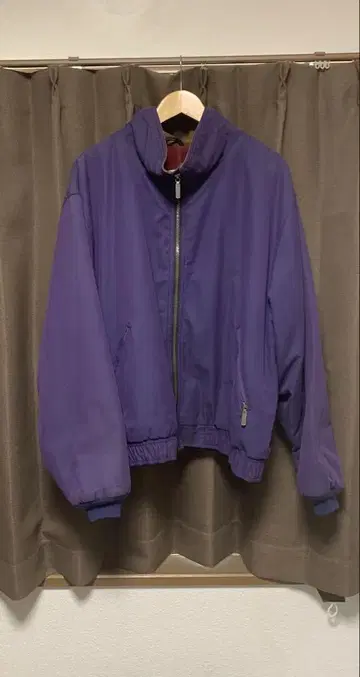 l.l.bean 보라색 블루종 옷깃 가죽 XL