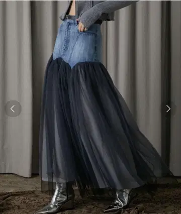 PRANK PROJECT Tulle Combo Skirt 데님 스커트